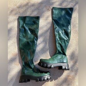 Ego Over the knee green boots sz 7
